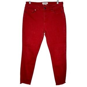 Pistola Womens Size 30 Red High-Rise Frayed Hem Skinny‎ Jeans